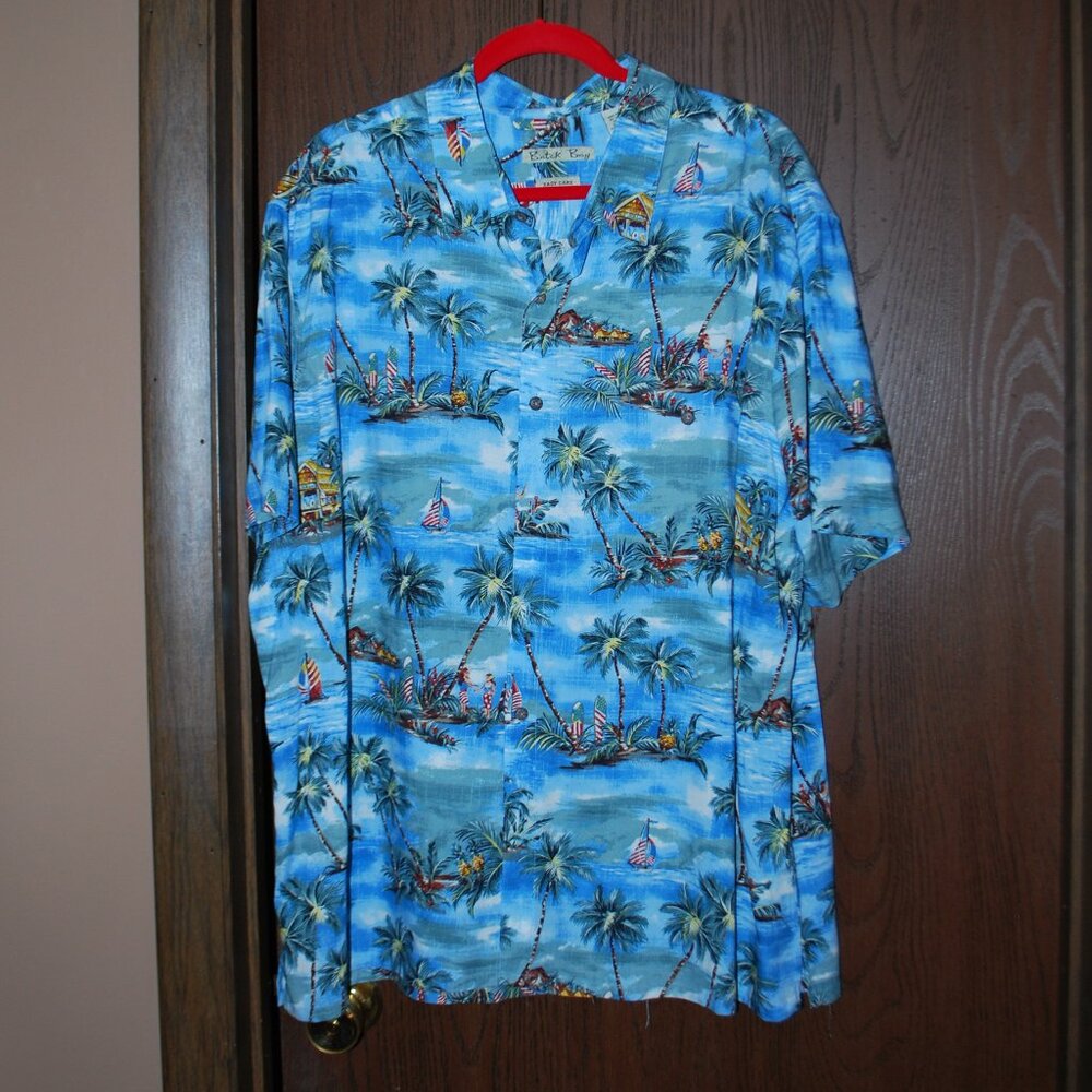 3/$30 - Batik Bay Easy Care Tropical Patriotic Shirt - XXL
